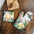 thumbnail image 5 of Hummingbird and Flower Kitchen Oven Mitt and Pot Holder Sets 2 Pcs for Baking, Cooking and Grilling, Heat Resistant Up To 392 °F, 5 of 7