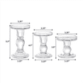 thumbnail image 2 of Glass Candle Holders, for Dinner Table 3Pcs, 2 of 8