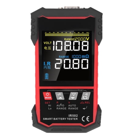M Buder Battery Internal Resistance Voltage Tester TN LCD Display Automatic Battery Analyzer 120V Wide Measurement Range for Car and Home (8.66 inches / 22 cm) Portable Testing Kit