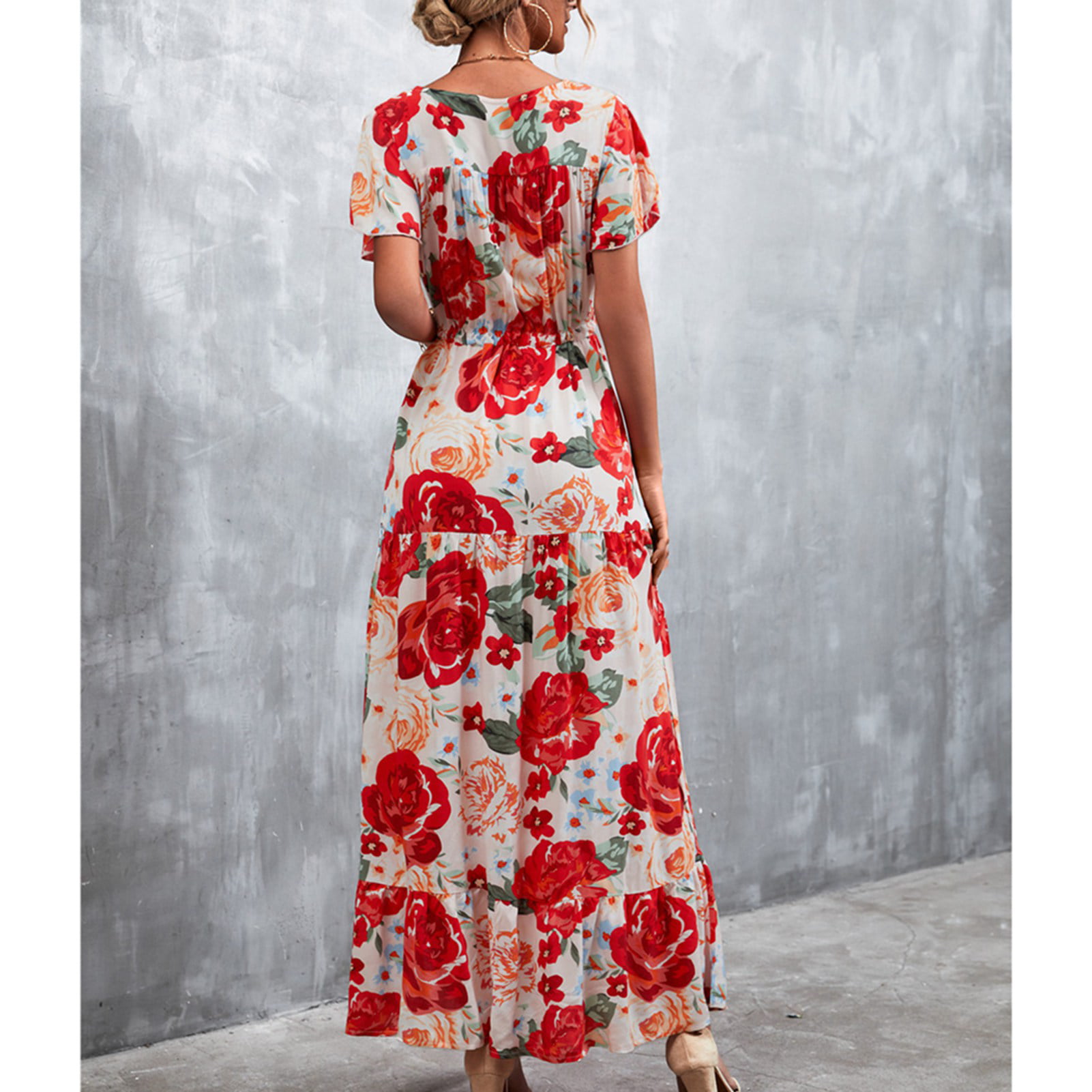 Women Red & White Floral Printed Halter Neck Back Tie-Up Crepe Backless  Straight Hem Bodycon Mini Dress - Berrylush