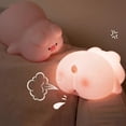 thumbnail image 2 of Luz nocturna de cerdo, lámpara táctil recargable y regulable de 3 niveles, luz nocturna con forma de cerdo, luz nocturna curativa para aliviar el estrés, divertido cerdo tumbado., 2 of 4