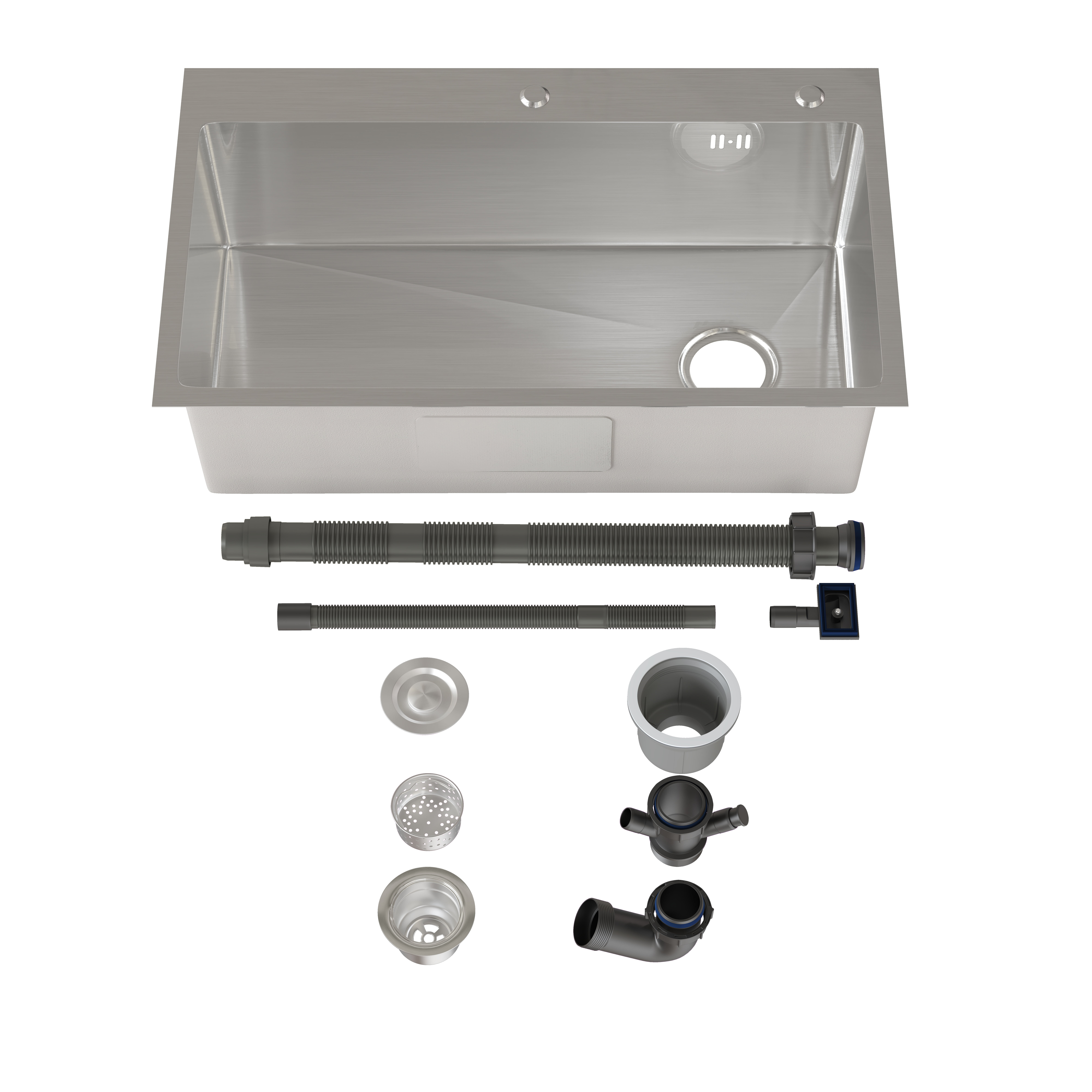 Vmopu30 in.Undermount Kitchen Sink Single Bowl 18-Gauge Stainless Steel Kitchen Sink with Accessories, Undermount Sink, Stainless Steel Top Mount Single Bowl for RV, Prep Kitchen & Bar, Drain