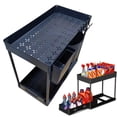 thumbnail image 1 of Cqxid Storage Rack Under $25 Rack 2PC Under Organizer Rack 2 Tier Under Sliding Cabinet Basket Organizer Drawer With 4 Hooks Multi Purpose Under Storage For Bathroom Kitchen Desktop（Black）, 1 of 7