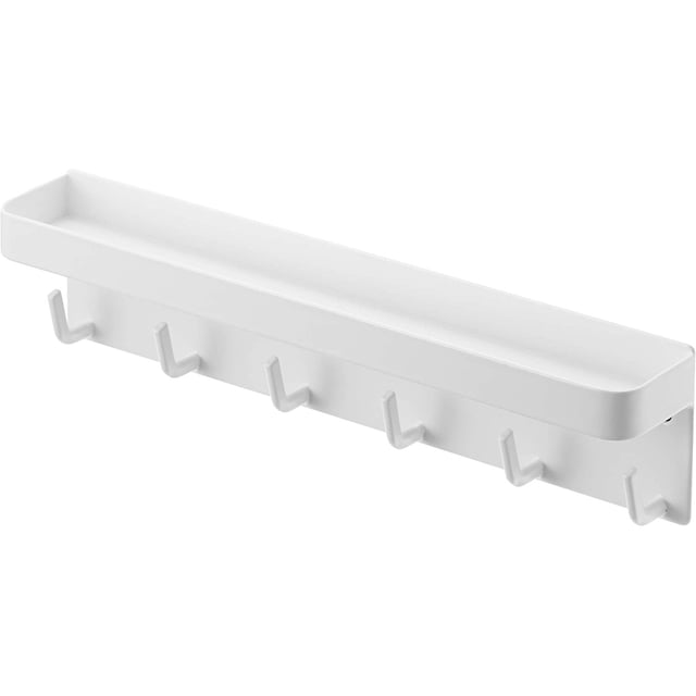 Porta llaves, estante para llaves negro, almacenamiento de llaves, organizador de llaves, gancho para llaves con estante, riel de gancho para cocina, estante para llaves de acero inoxidable Xemadio MZQ-0655-2