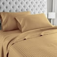 thumbnail image 2 of Bed Sheet Set Bundle - 10PC Bedding Collection - 2 Flat Sheet, 2 Fitted Sheet Upto 16" Deep Pocket & 6 Pillowcases - 100% Egyptian Cotton Sheets 400TC - Taupe Stripe, King Size., 2 of 4