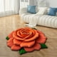thumbnail image 5 of Tapete floral 3D de terciopelo cristal | Alfombra antideslizante para comedor y dormitorio | Tapete con diseño floral de 60 x 60 cm, 5 of 5