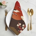 thumbnail image 2 of Japanese Style Cloth Napkins, Modern Cranes Cherry Flower Wave Brown Washable and Reusable Dinner Napkins Set of 8, Table Napkin for Kitchen Party Birthday Wedding Hotel Housewarming 20"x20", 2 of 9