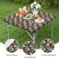 thumbnail image 4 of Multicolor Bigfoot and Checkerboard Pattern Square Fitted Tablecloth with Elastic Edge,Square Table Cover,Washable Elastic Table Cover for Home Kitchen Party Decor 34"x34", 4 of 6