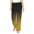 thumbnail image 2 of Lsque Gold Glitter Gradient Print Women's Pajama Pants, Lounge Pant - Comfortable Home Wear,Elastic Waistband, Stylish Design-XX-Large, 2 of 9