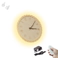 thumbnail image 1 of FSLiving Rechargeable Battery Operated LED Wall Sconces Creative Rattan Woven Wooden Round Wall Clock Dimmable Decorative Lamp Fixtures Remote Control for Entryway Fireplace Mantel Decor - 1 Pack, 1 of 8