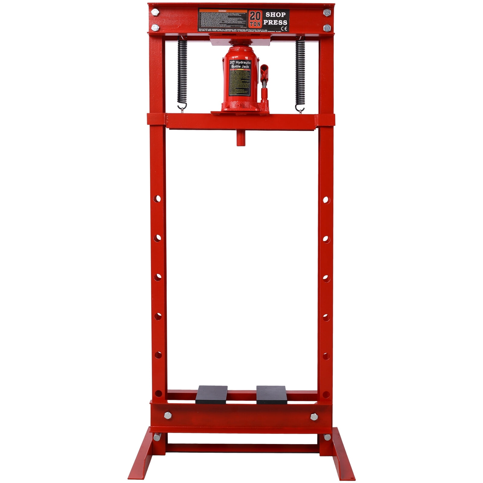 , 20 Ton Bottle Jack Shop Press, Bend, Straighten, or Press Parts, Install Bearings, U-Joints, Bushings, Ball Joints, and Pulleys,RED, Red ,Steel ,