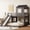 Antique Gray, variant on Newest Twin over Full Bunk Bed with Playhouse & Slide, Farmhouse Solid Wood Frame with Ladder and Guardrails, Antique Gray