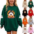 thumbnail image 2 of Qingpeng Boys Girls Happy Ghost Witch Hat Print Sweatshirt Crewneck Long Sleeve Pullover Top with Sleeve Ghost, 2 of 8
