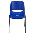 thumbnail image 4 of Emma + Oliver Navy Ergonomic Shell Stack Chair with Black Frame and 16"H Seat, 4 of 11