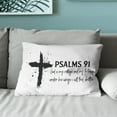 thumbnail image 3 of Psalm 91 Christian Pillow Covers 18x18, Inspirational Bible Verse Religious God Gifts, Scripture Cross Decorations Throw Pillow Cover, Motivational Faith Cushion Covers for Bedroom Decor, 3 of 6