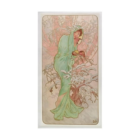 Alphonse Mucha Flowers - The Seasons: Winter, 1896 Print Wall Art By Alphonse Mucha