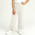 thumbnail image 5 of Rvasteizo Kids Pants Solid Bow Flare Side Pockets Elastic Waist Loose Comfy Full Length Casual Outer Pant for 1 to 15 Years, 5 of 5