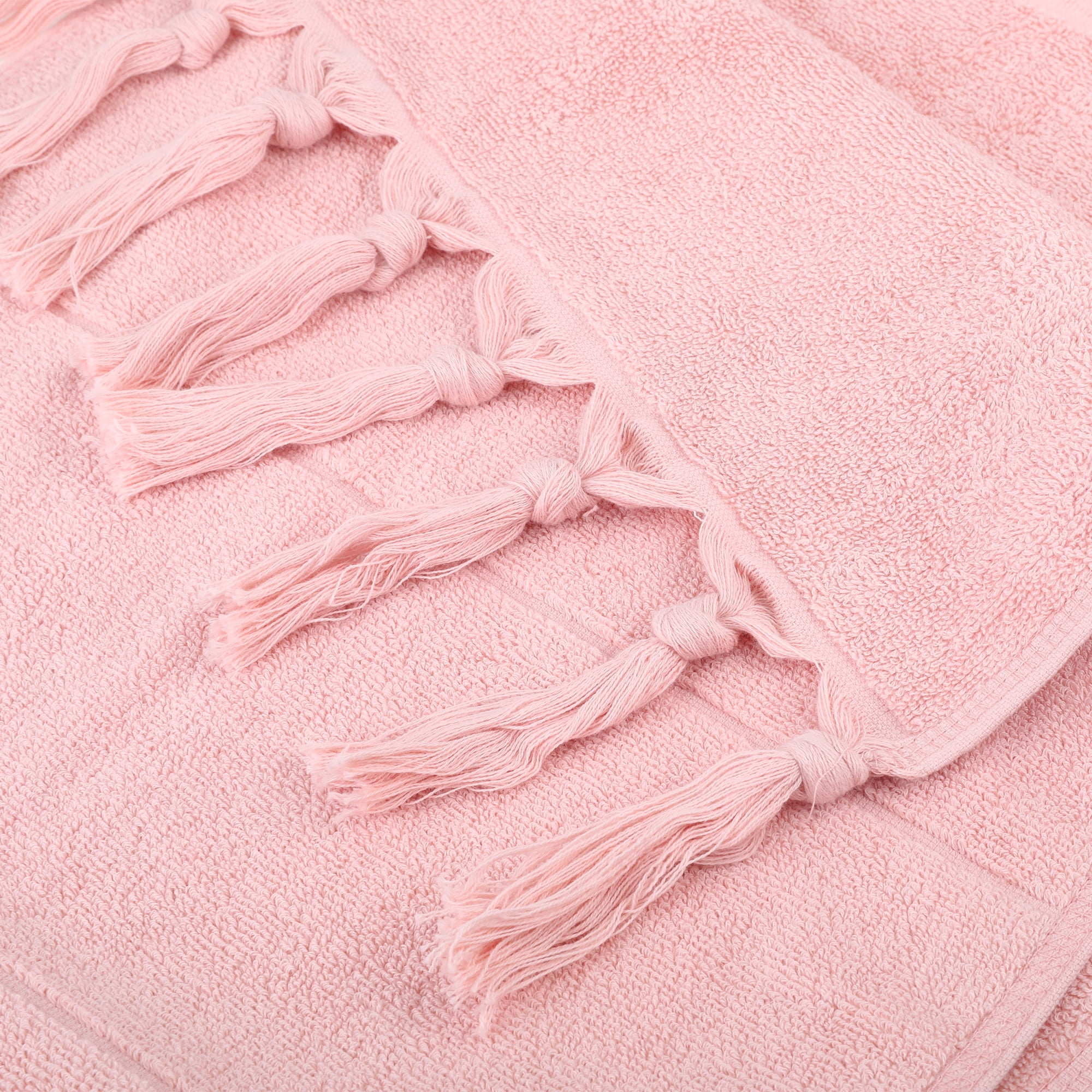 Unique Bargains 3 Pack Geometric Solid Hand Towel Set Pink/Blue 14"x30"/13"x29"