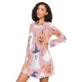 thumbnail image 3 of FORMRS Womens Long Sleeve Nightgowns Crew Neck Sleep Shirt Soft Pajamas Sizes S-3XL, Cartoon Halloween Ghosts, 3 of 8