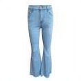 thumbnail image 1 of Pantalon Large pour Femmes Couleur Unie Jeans Évasés Mode, 1 of 1