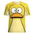 thumbnail image 5 of Fun And Playful Duck Womens Tops Women's Fashion Casual Short Sleeve Flower Print Round Neck Pullover Top Blouse, 5 of 6