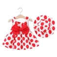 thumbnail image 1 of Qudderr Robe pour Bébé Fille avec Chapeau Robe Sans Manches à Fleurs d'Été pour Filles 3 Mois - 4 Ans, 1 of 9