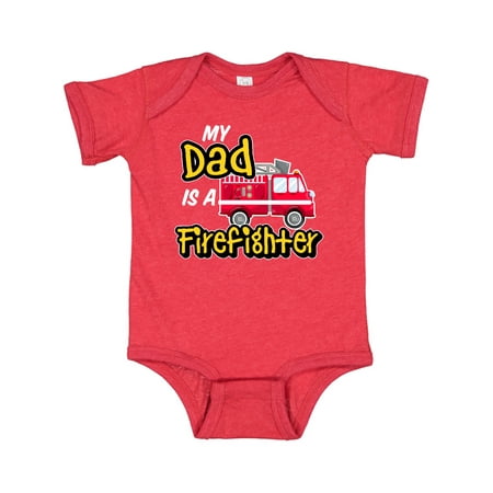 

Inktastic My Dad is a Firefighter with Fire Truck Gift Baby Boy or Baby Girl Bodysuit