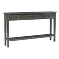 thumbnail image 1 of Pemberly Row Table Console Contemporaine Longue en Bois, Fini Gris, 1 of 17
