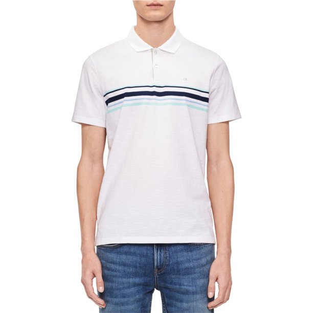Polo de Rugby a rayas Calvin Klein para hombre color blanco extragrande
