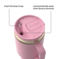 thumbnail image 4 of Contigo SnapSeal Leakproof Stainless Steel Reusable Water Bottle Tumbler with Side Handle, Pink/Champagne, 30 oz, 4 of 6