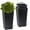22.4"-Black, variant on 22.4" Tall Black Taper Planter Set of 2 – Indoor & Outdoor Self-Absorbing Resin Plant Pots with Shelf Insert, Black
