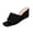 Black, variant on Women Wedge Slippers Square Open Toe Flocked Fabric Slip On Heeled Mules Summer Dress Slipper Shoes, Mint Green