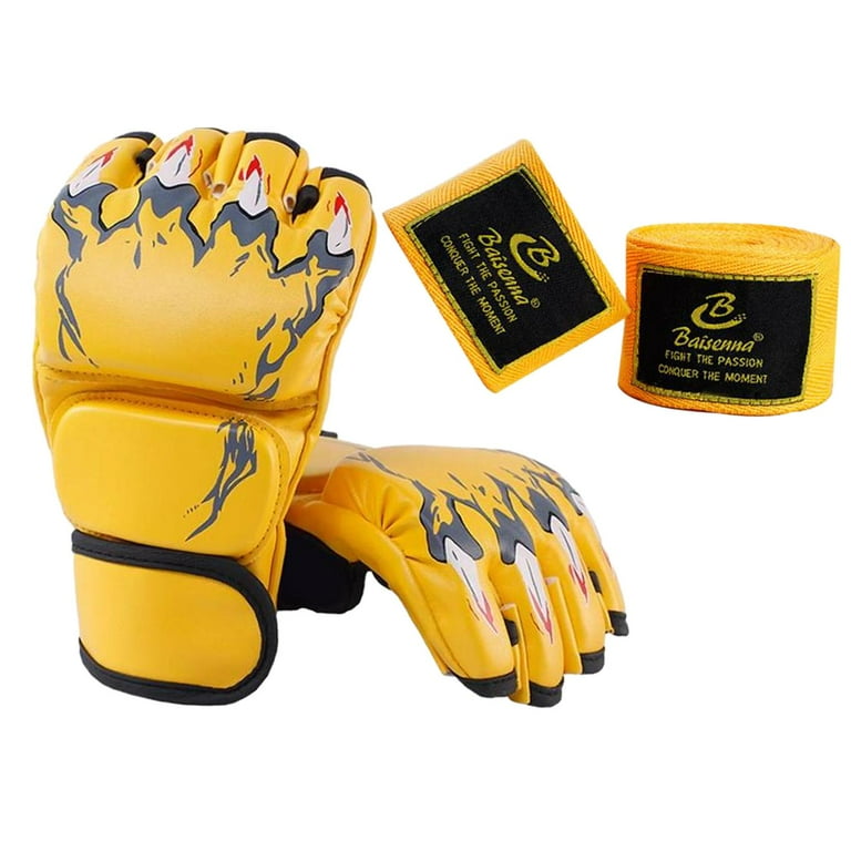 yotijar Half Finger Boxing Gloves MMA Gloves for Grappling Karate