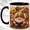 Black, variant on Jeweled Gnome Coffee Mug, Autumn Harvest Mug, Ceramic 11 oz
