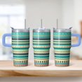 thumbnail image 2 of 20oz Insulated Tumbler with Lid and Straw, Bohemian Design Stainless Steel Coffee Cup, Double Wall Vacuum Travel Mug, Leakproof, 2 of 5