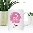 thumbnail image 2 of Koyal Wholesale Zodiac Sign Ceramic Coffee Mug, Leo Sign Symbol, Pink Watercolor Design, 2 of 5