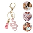 thumbnail image 3 of Unique Bargains 1 Pc Fashion Glitters Snake Tassel Handbag Charm Bag Accessories Light Pink, 3 of 5