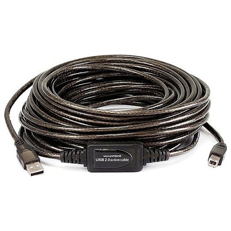 UPC: 0844660076438 | Monoprice USB 2.0 Active Cable  49ft.L  Black 7643