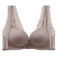 thumbnail image 2 of BYHONG Women's Front Closure Bra Racerback Plus Size Unlined Underwire Full Coverage Bras Bra for Women brown D, 2 of 5