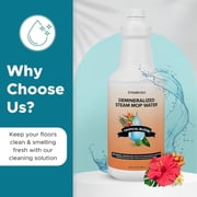 STEAM AND GO Demineralized Water Floor Cleaner Solution for Steam Mops, Tropical Bloom, 32 fl oz