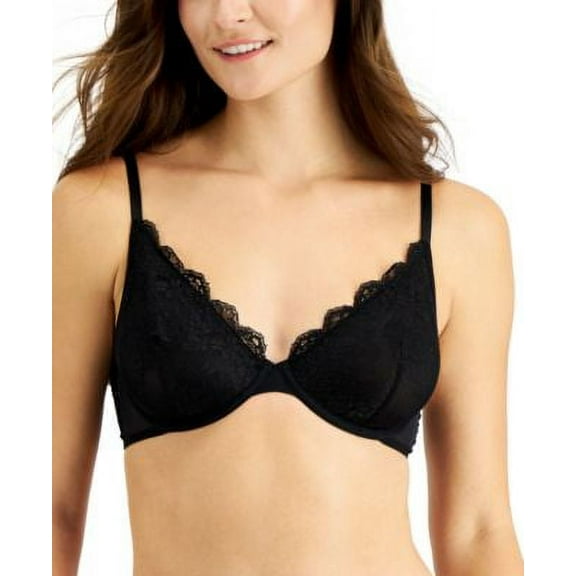 I.N.C. International Concepts Apex Lace Bra Deep Black Medium