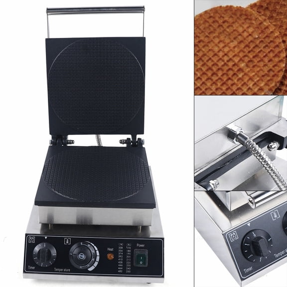 Professional Dual-Mold Egg Roll Machine with Non-Stick Coating - 1750W Power, 10" Pan for Home & Commercial Use