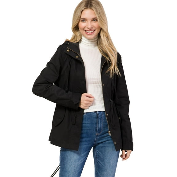 Made by Olivia Women's Military Anorak Safari Hoodie Jacket