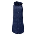 thumbnail image 3 of TQWQT Women's Long Quilted Vest Hooded Maxi Length Sleeveless Puffer Vest Padded Coat Winter Outerwear, 3 of 5