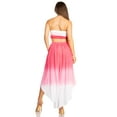 thumbnail image 4 of Sakkas Vanessa Women's Bandeau Tube Top & Wide leg Gaucho Pants Set Palazzo Boho - 7004-PinkWhite - L/XL, 4 of 5