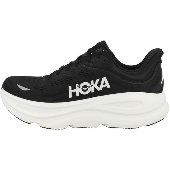 Hoka Men's Bondi 9 Sneaker, Black/White, 8