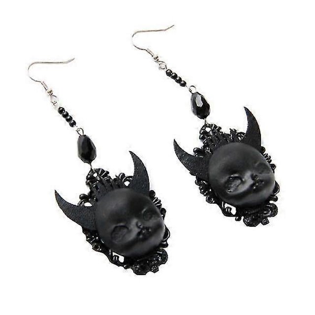 1 par de pendientes con diseño de diablo para Halloween, joyería de resina para fiestas