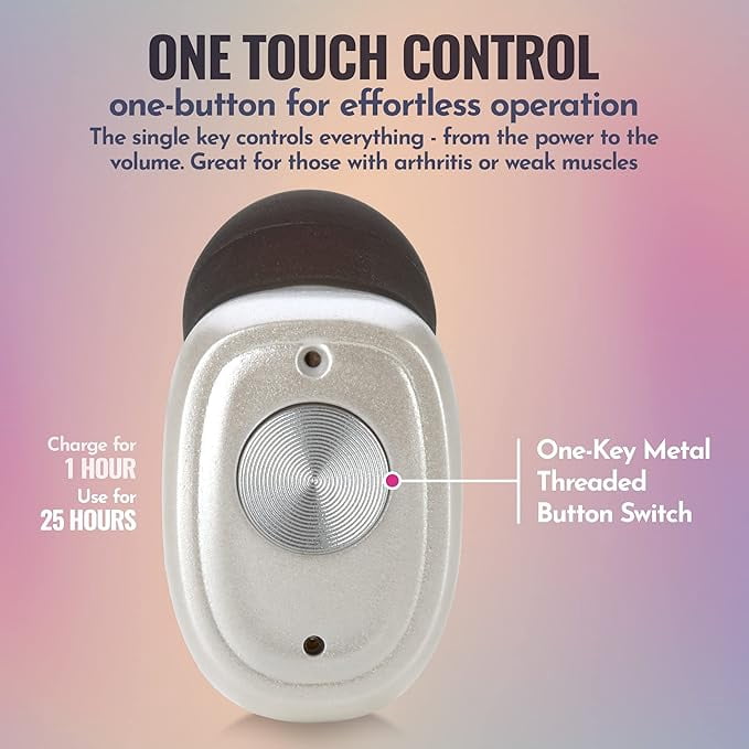 MEDca Rechargeable Hearing Amplifier Pair W/ Noise Cancelling, for Seniors & Adults - White