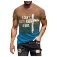thumbnail image 5 of Bjutir Men Casual T-Shirts Fashion Casual Short Sleeve Pullover T Shirt Printed Top Beige 2Xl, 5 of 6