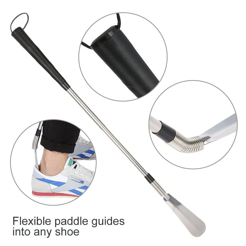 Kritne Shoe Horn, Portable Long Shoe Horn Stainless Steel Spring Handled Shoe Accessories for Kritne Shoe Horn, Portable Long Shoe Horn Stainless Steel Spring Handled Shoe Accessories for